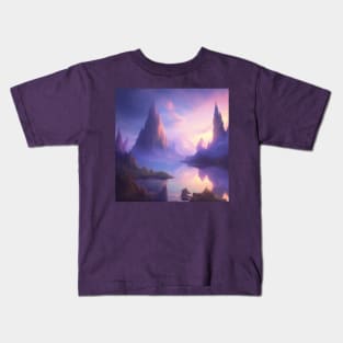 Dreamy Purple Fantasy Valley Kids T-Shirt